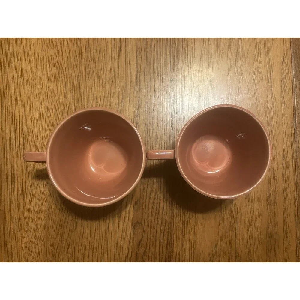 2 Vintage Homer Laughlin Harlequin Tea Coffee Cups Rose